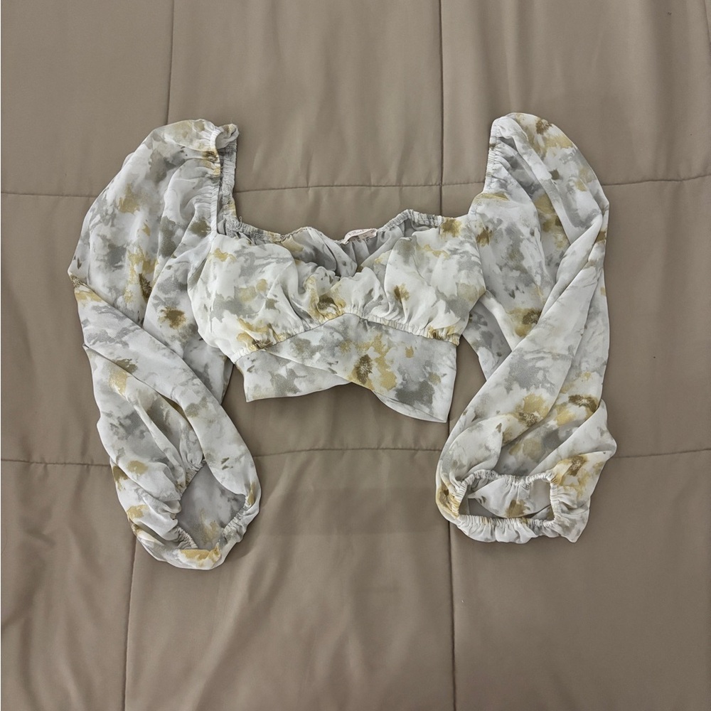 Elegant Floral Puff Sleeve Top